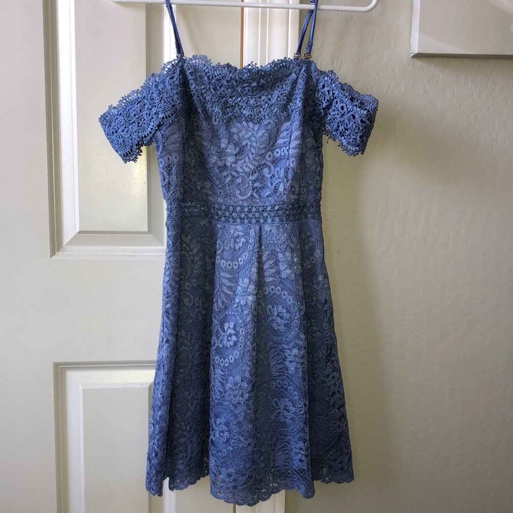 Blue off the shoulder dress from francesca’s